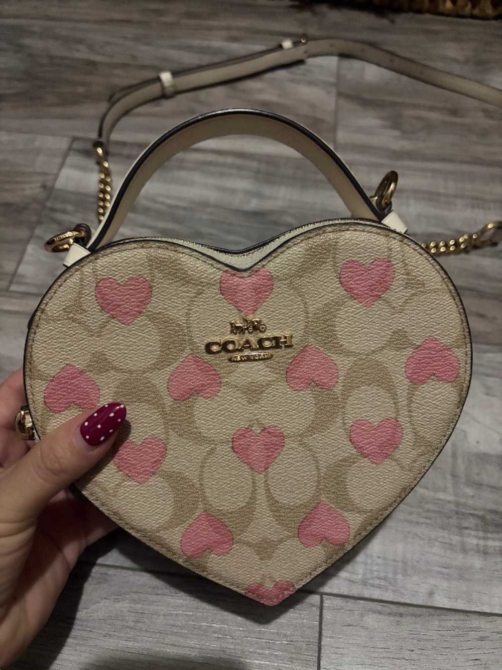 Authentic Coach heart shaped purse